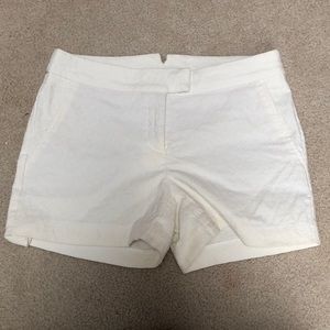 White Patterned Shorts
